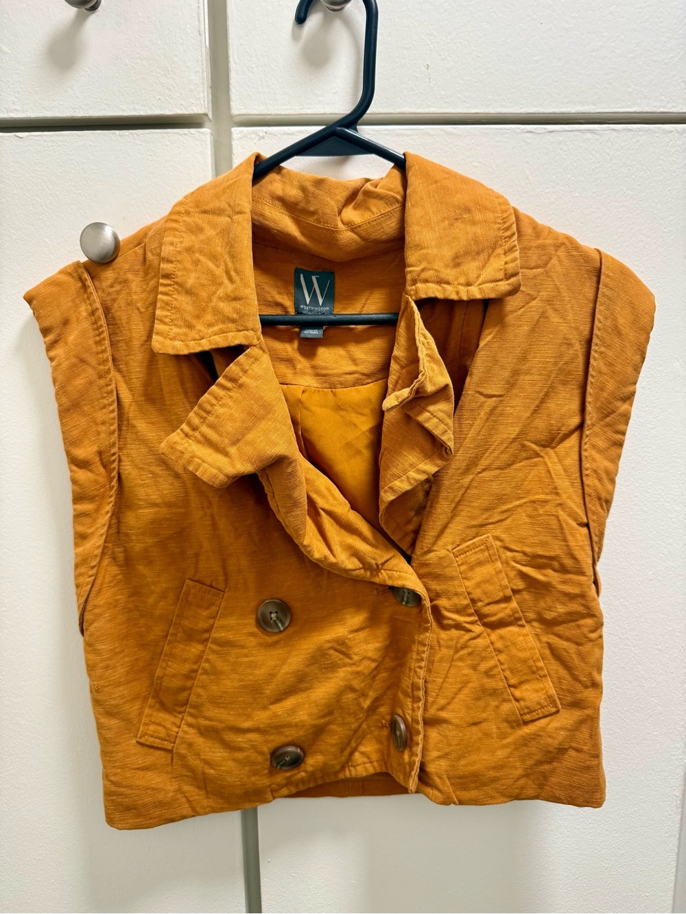 Worthington Burnt Orange Cropped Vest Blazer XS